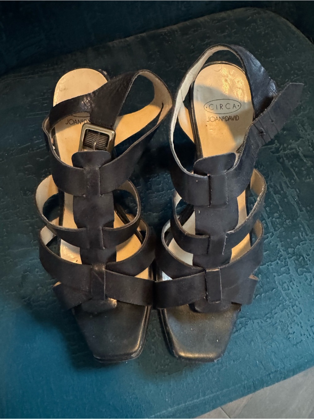 Joan & David Black Strappy Heeled Sandals